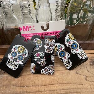 “M LIFESTYLE ACCESSORIES “SUGAR SKULL LUGGAGE TAG SET 3